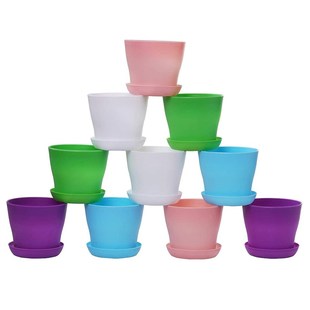 HOT SALE 10 Pcs Plastic Planters Indoor Flower Plant Pots,