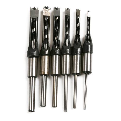 6PCS Square Hole Drill Bit Mortising Chisel Set High-carbon