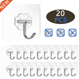 20Pcs Transparent Strong Self Adhesive Door Wall Hangers Hoo