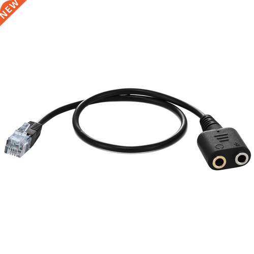 Mayitr 30cm Dual 3.5mm Audio Jack Female RJ9 Plug Adapter Co