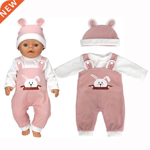 Pink Jumpsuit+Hat Doll Clothes Fit 17 inch 43cm Doll Clothes