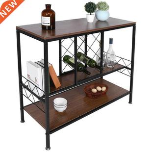 3 Layer Wine Rack Table with Glass Holder Wine Cabinets Orga