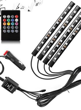 Car LED Strip Lights - 4pcs 9/12/18 5050 RGB LED Multicolor