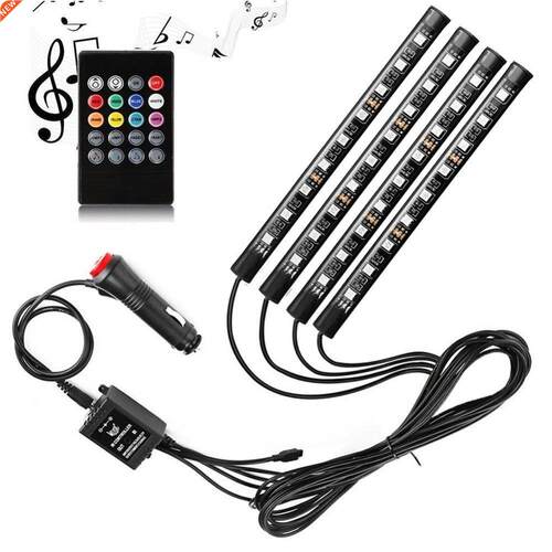 Car LED Strip Lights - 4pcs 9/12/18 5050 RGB LED Multicolor