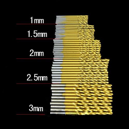 50pcs High Speed Steel  Straight Shank Mini Twist Drill Bits