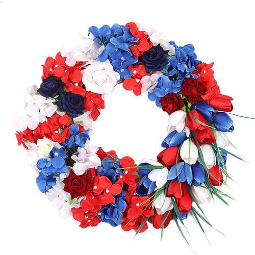 Artificial Tulip Hydrangea Wreath American Independence Day
