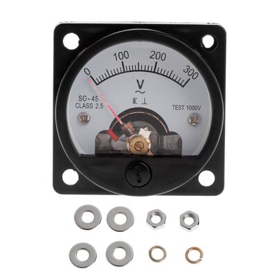 Voltmeter SO-45 AC 0-300V Round Analog Dial Panel Meter Volt