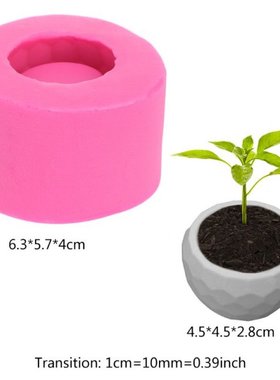 D Concrete Planter Cactus Cement Silicone Mold DIY Clay Cra