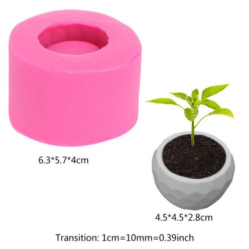 D Concrete Planter Cactus Cement Silicone Mold DIY Clay Cra