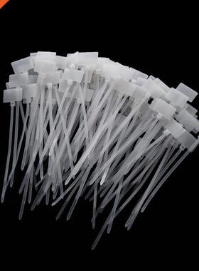 100 Pcs Whte Plastc Nylon Mark Tags Label Stcker Cable Z