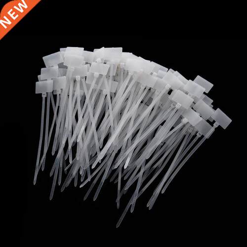 100 Pcs Whte Plastc Nylon Mark Tags Label Stcker Cable Z