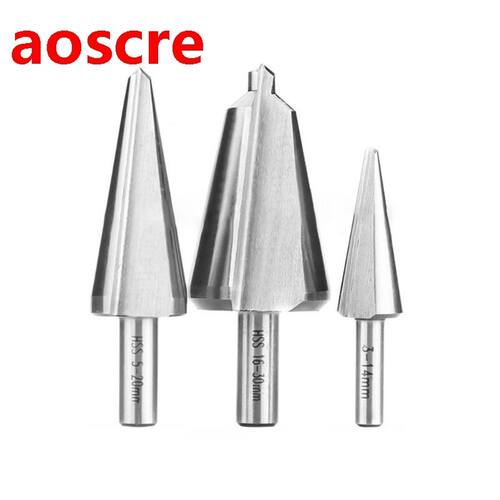 3-14mm 8-20mm 16-30mm 3 Pieces Umbrella Step Drill Bit Hole
