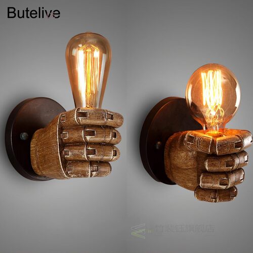 Vintage Wall Lamps Industrial Wall Light Fist Hand Held Anti