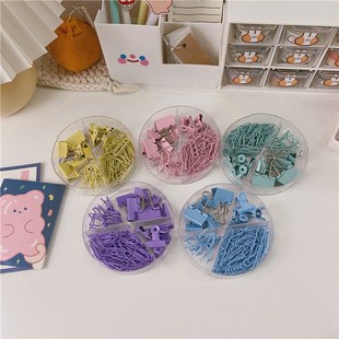 TOYOU Simple Pure Color Paper Clip Combination Binder Clips