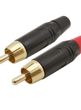 10Pcs Gold Plated RCA Male Plug Connector Pigtail Audio Spea