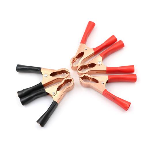 5Pcs 50A Red + Black 80mm Car Alligator Clips Clamps Crocodi