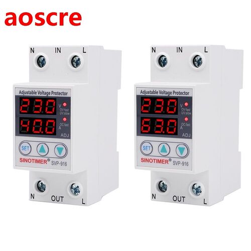 Home Usage Dual LED Display SVP-916 40A 63A Din Rail 230V Ad