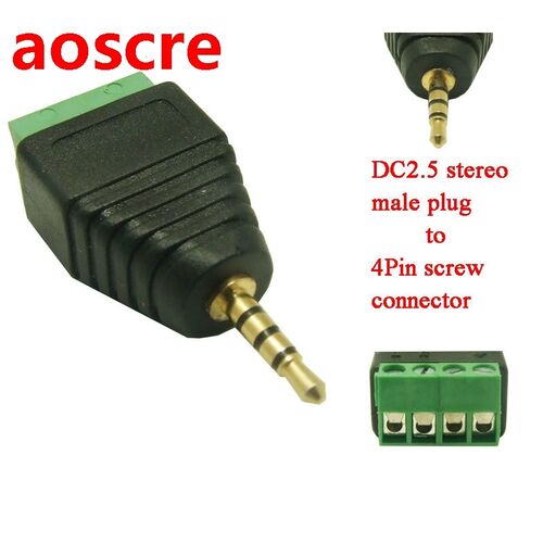 50pcs/lot high quality 2.5mm Audio Stereo plug to 4pin Termi