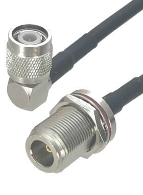 1Pcs RG58 N Female jack Bulkhead to TNC Male Plug Right angl