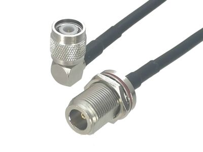1Pcs RG58 N Female jack Bulkhead to TNC Male Plug Right angl