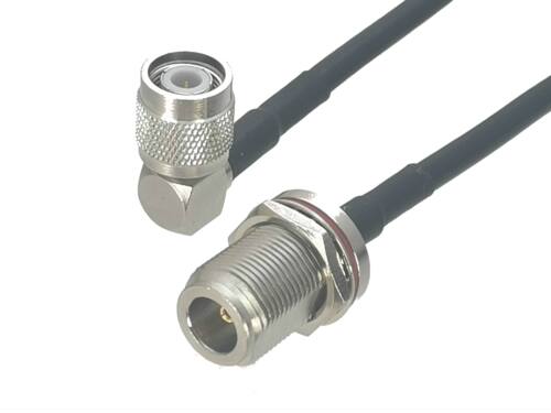 1Pcs RG58 N Female jack Bulkhead to TNC Male Plug Right angl