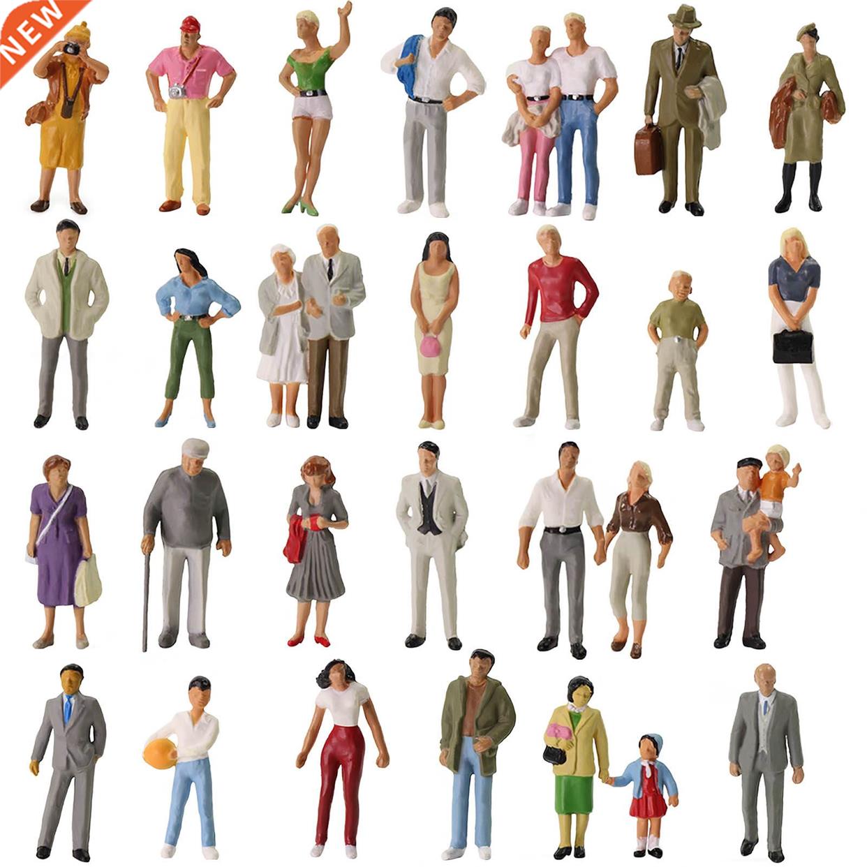 30pcs All Standing O scale People 1:43 Scale Painted Figures