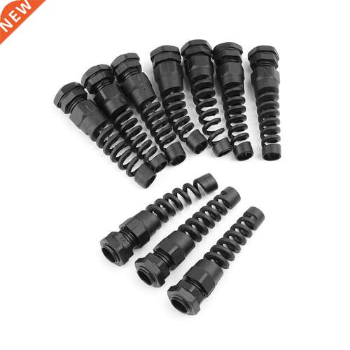 10pcs Waterproof M16 PG9 Cable Connectors Spiral Strain Reli