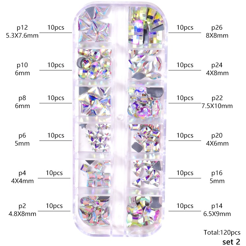*120pcs/Box Better DMC Quality Fancy Shapes Crystal AB HotFi