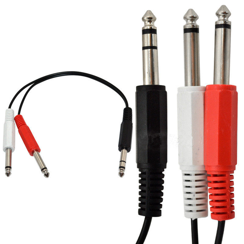 6.3SP Male -2*6.3MONO Male Cable 1FT