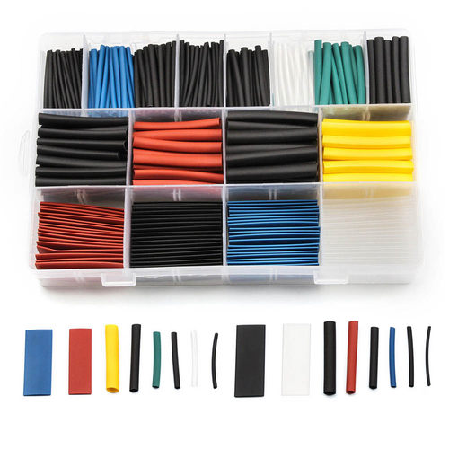 580Pcs 8 Sizes Polyolefin 2:1 Heat Shrink Tube Sleeve Assort