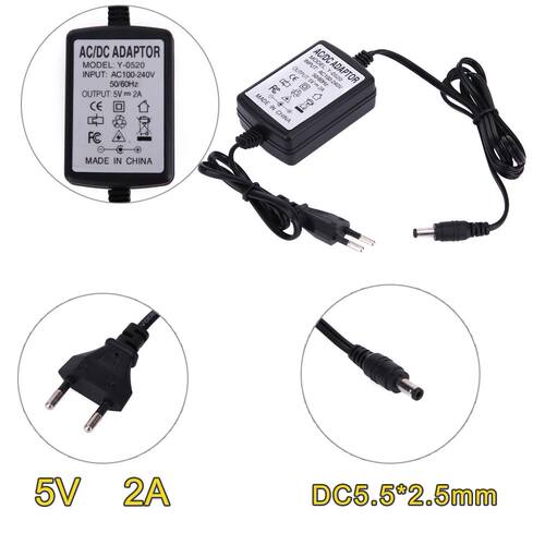 AC to DC Power apter 5V 2A Dual Cable Converter Universal