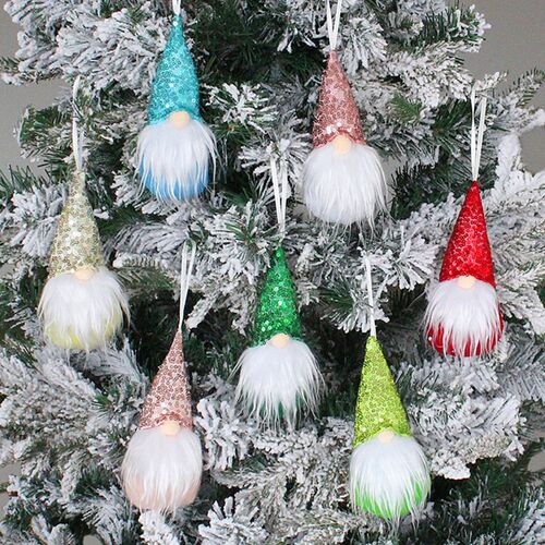 7pcs Christmas Tree Hanging Gnomes Ornaments Swedish Handmad