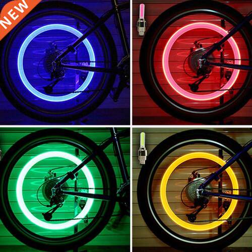 2PCS Bicycle LED Light Tire Valve Cap Bicycle Flash Light Mo