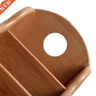 Tabletop Stationery Holder Box 3 Compartment Bamboo Pen Hold