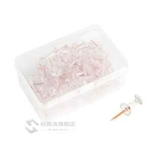 100pcs Transparent Rose Gold Push Pins Thumb Thumbtack Board