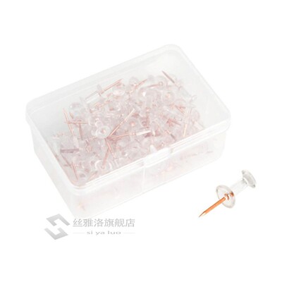 100pcs Transparent Rose Gold Push Pins Thumb Thumbtack Board