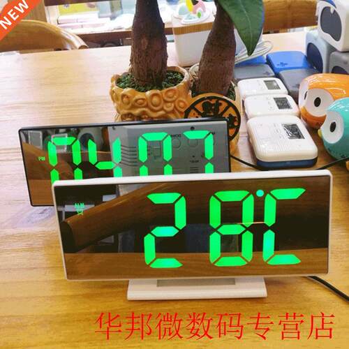 LED Mirror Clock Digital Alarm Clock Multifunction Snooze Di