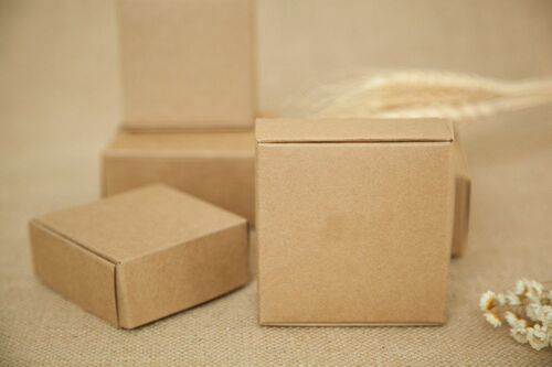 300pcs 10.5*10.5*4cm Aircraft Brown Gift Packaging Kraft Pap