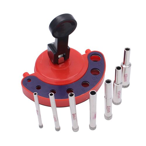 7pc 4-12mm Diamond Core Drill Bit Hole Saw Guide Jig Fixture