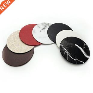 Resistant Cup Coasters Drink Heat Mat Leather Round 10cm