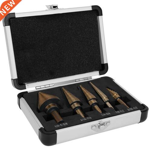 5pcs High Speed Steel Cone Step Drill Bit Metal Hole Cutter