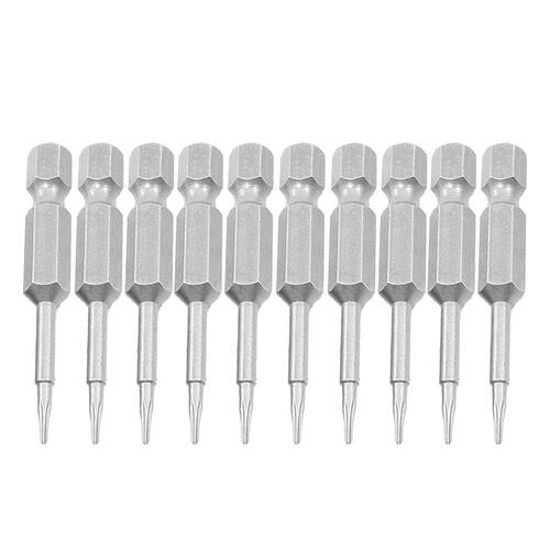 10 Pcs Silver Magnetic 1.3mmx50mm T5 Torx Screwdriver Bits
