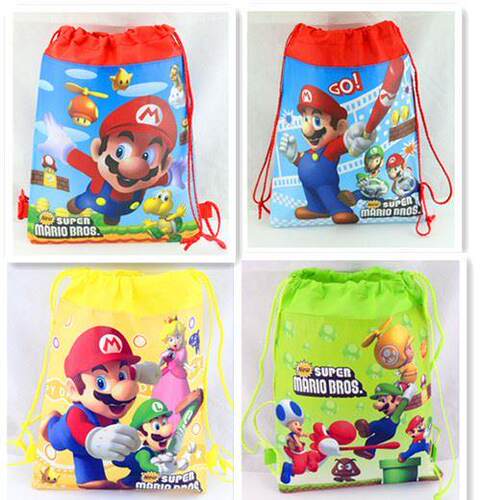 Super Mario cartoon non-woven fabric drawstring pocket gift