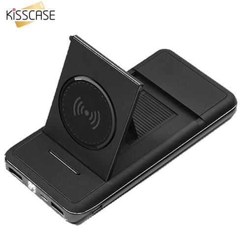 Power Bank 20000mAh Fast Wireless Charger Phone Holder Stan