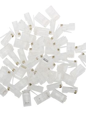 50 Pcs RJ45 8P8C Network LAN CAT5E CAT6 Modular Plug Jack Cl