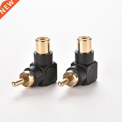 Black 90 Degree Right Angle RCA Male to Female M/F Connector