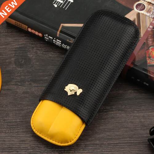 COHIBA Leather Cigar Case Humidor Portable Pocket 2 Tube Hol