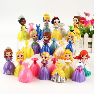 24pcs/set 5-8cm Disney Princess Figure Toys Snow White Sofia