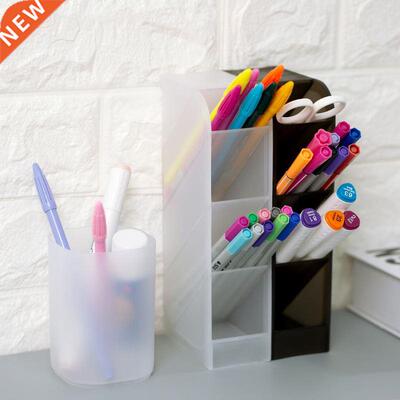 Smple transparent frosted pen holder storage box large capa