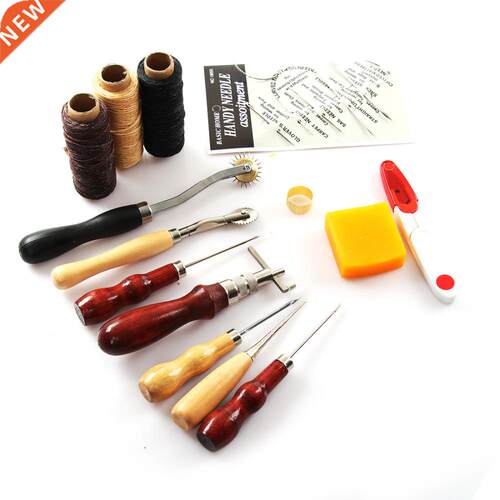 14 in 1 Leather Craft Kit Tools Basic Hand Stitching Sewing